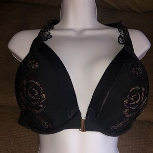 Cacique Black lace T-Back Bra 42D Lane Bryant